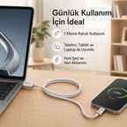 PELL X-28 240W PD Type-C to Type-C Ultra Hızlı Örgülü Şarj Kablosu 1m