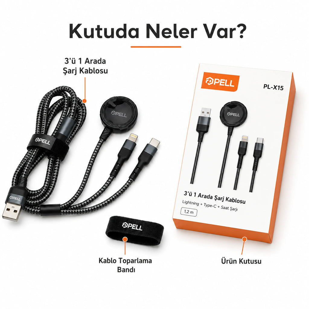 X15 3'ü 1 Arada Manyetik Kablosuz Şarj Standı, Telefon Kulaklık ve Akıllı Saat Şarj İstasyonu