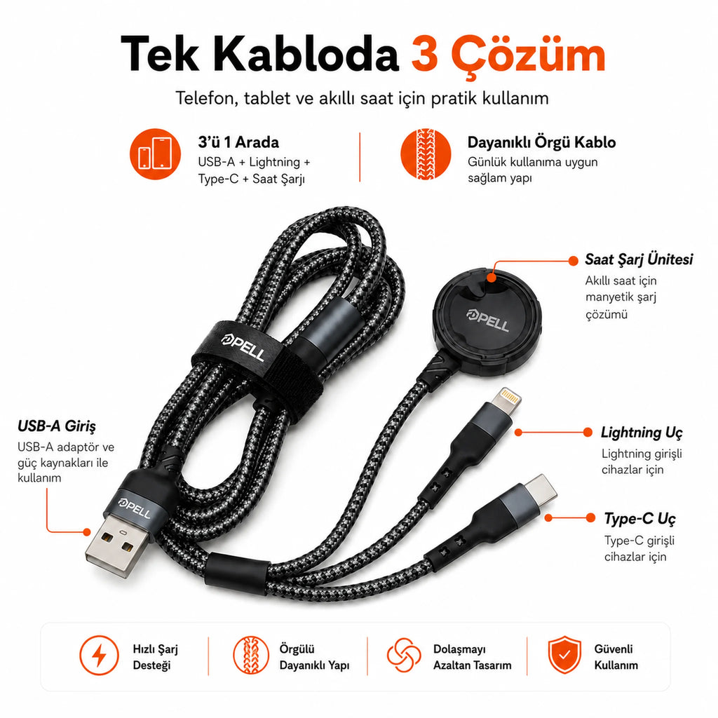 X15 3'ü 1 Arada Manyetik Kablosuz Şarj Standı, Telefon Kulaklık ve Akıllı Saat Şarj İstasyonu