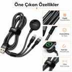 X15 3'ü 1 Arada Manyetik Kablosuz Şarj Standı, Telefon Kulaklık ve Akıllı Saat Şarj İstasyonu
