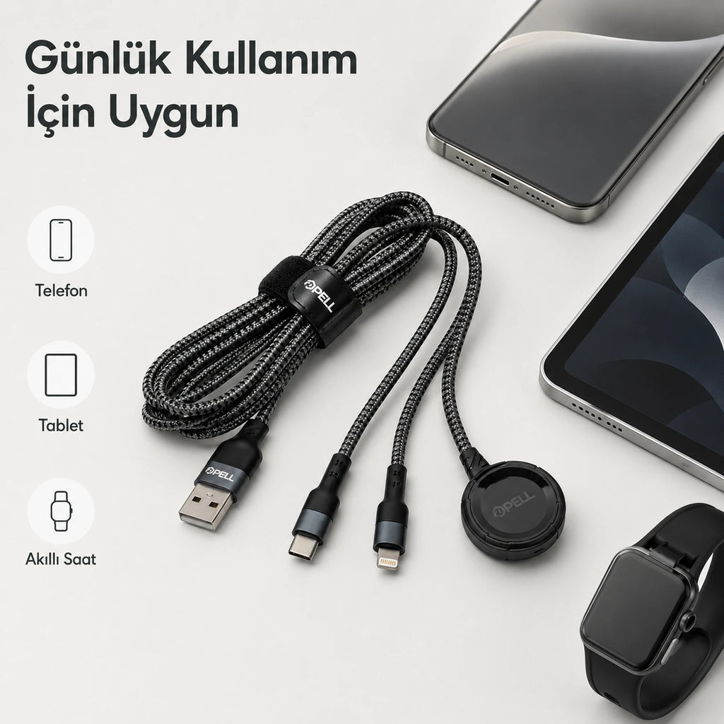 X15 3'ü 1 Arada Manyetik Kablosuz Şarj Standı, Telefon Kulaklık ve Akıllı Saat Şarj İstasyonu