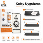 iPhone 16 Pro Max Uyumlu Joan Edge Tam Kaplayan Temperli Cam Ekran Koruyucu, 45kg Darbe Dirençli Anti-Static Ahize Toz Filtreli