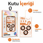 iPhone 17 Pro / 17 Pro Max Uyumlu Kozmik Turuncu Safir Kamera Lens Koruyucu, 9H Sertlik AR+AF Kaplamalı Tam Kapatan Lens Camı