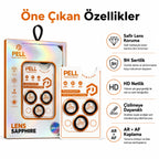 iPhone 17 Pro / 17 Pro Max Uyumlu Kozmik Turuncu Safir Kamera Lens Koruyucu, 9H Sertlik AR+AF Kaplamalı Tam Kapatan Lens Camı
