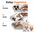 iPhone 17 Pro / 17 Pro Max Uyumlu Kozmik Turuncu Safir Kamera Lens Koruyucu, 9H Sertlik AR+AF Kaplamalı Tam Kapatan Lens Camı
