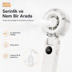 Mini More Turbo Sis El Tipi Vantilatör, 100 Kademeli 3000 mAh Dijital Ekranlı, Katlanabilir Şarjlı Mini Fan